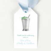 Étiquettes-cadeau Aquarelle Mint Julep Horse Race Wedding shower