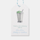 Étiquettes-cadeau Aquarelle Mint Julep Horse Race Wedding shower (Devant)