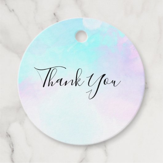 Étiquettes Cadeau Aquarelle moderne Abstraite Pastel bleu & violet (Devant)