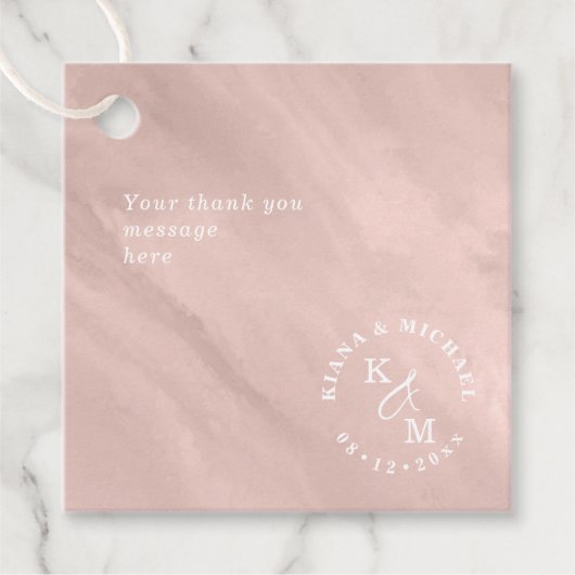 Étiquettes Cadeau Aquarelle moderne Ajouter un Rose de message Gold  (Devant)