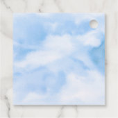 Étiquettes Cadeau Aquarelle moderne Blue Cloud Neuf Baby shower (Dos)