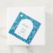 Étiquettes Cadeau Aquarelle moderne Blue Ocean Beach Mariage (En situation)