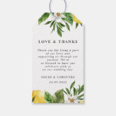 Étiquettes-cadeau Aquarelle moderne Citrons et feuilles jaunes (Devant)