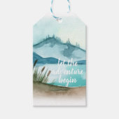 Étiquettes-cadeau Aquarelle moderne Nature Commençons l'aventure (Devant)