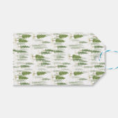 Étiquettes-cadeau Aquarelle moderne Noël Pins de Noël (Devant (Horizontal))