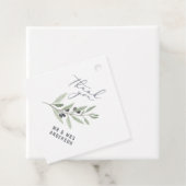 Étiquettes Cadeau Aquarelle moderne olive botanique de mariage faveu (En situation)