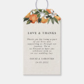 Étiquettes-cadeau Aquarelle moderne orange et fleurs (Devant)