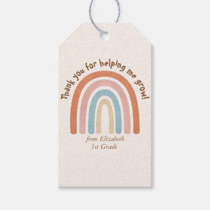 Étiquettes-cadeau Aquarelle moderne Rainbow Teacher Merci