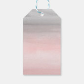 Étiquettes-cadeau Aquarelle moderne rose et gris brillant Ombre (Dos)