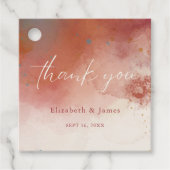 Étiquettes Cadeau Aquarelle moderne Terracotta Desert Boho Mariage (Devant)
