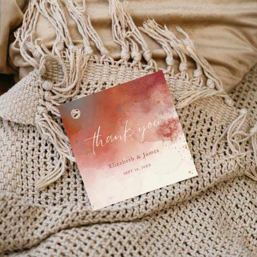 Étiquettes Cadeau Aquarelle moderne Terracotta Desert Boho Mariage