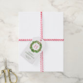 Étiquettes-cadeau Aquarelle Monogramme de Noël à bille (Avec de la ficelle)