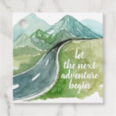 Étiquettes Cadeau Aquarelle Nature Commençons la prochaine aventure (Devant)