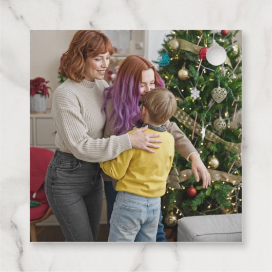 Étiquettes Cadeau Aquarelle neutre Ornement coeur Noël (Dos)