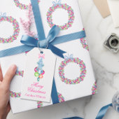 Étiquettes-cadeau Aquarelle Noël Coloré Tinsel & Baubles