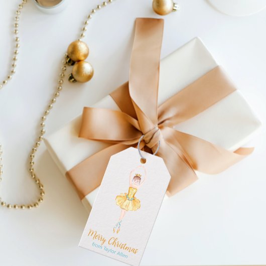 Étiquettes-cadeau Aquarelle Nutcracker Ballerina