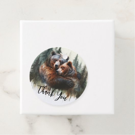 Étiquettes Cadeau Aquarelle Oears Rustic Wilderness Mariage (En situation)