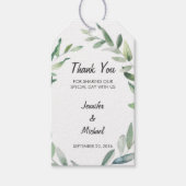 Étiquettes-cadeau Aquarelle olivier branche feuille mariage Merci (Devant)