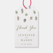 Étiquettes-cadeau Aquarelle olivier branches mariage merci (Devant)