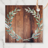 Étiquettes Cadeau Aquarelle olivier feuille bois Mariage Merci (Dos)