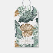 Étiquettes-cadeau Aquarelle Or Merci Tropical (Dos)