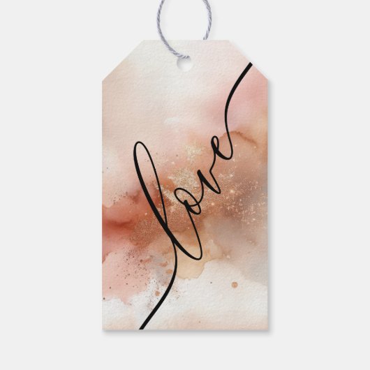 Étiquettes-cadeau Aquarelle or rose Mariage rose cadeau (Dos)