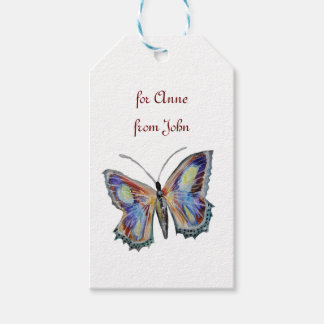 Étiquettes-cadeau Aquarelle papillon