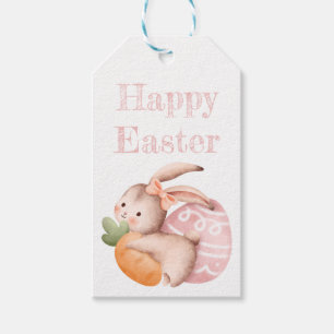 Étiquettes-cadeau Aquarelle Pâques mignon lapin avec oeuf Tags cadea