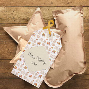 Étiquettes-cadeau Aquarelle pastel arc-en-ciel automne mignonne avec