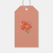 Étiquettes-cadeau Aquarelle Peach Pink Peonies Mariage (Dos)