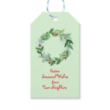 Aquarelle peinte à la main Noël Vacances Wreath