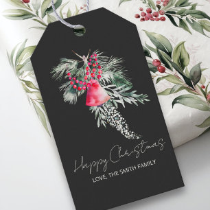 Étiquettes-cadeau Aquarelle personnalisée Abstraits Feuilles d'hiver