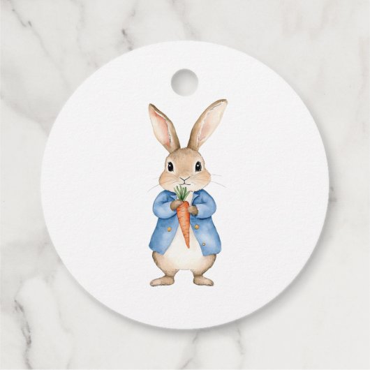 Étiquettes Cadeau Aquarelle Peter Rabbit Veggie Garden Baby shower (Dos)