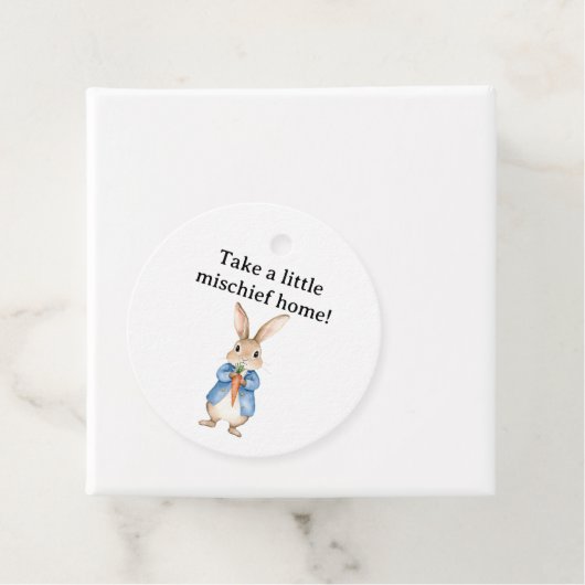 Étiquettes Cadeau Aquarelle Peter Rabbit Veggie Panier Baby shower (En situation)