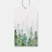 Étiquettes-cadeau Aquarelle Pine Arbres Noël (Dos)