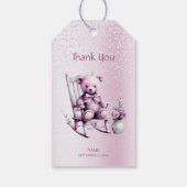 Étiquettes-cadeau Aquarelle Pink Bear Bear Gift Tag (Dos)