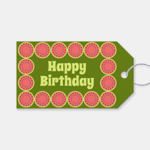 Étiquettes-cadeau Aquarelle Pink Happy Birthday tag cadeau