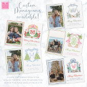 Étiquettes-cadeau Aquarelle Pink Nutcracker Monogram Crest