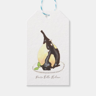 Étiquettes-cadeau Aquarelle Poire Belle Hélène