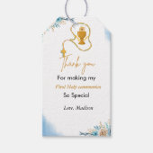 Étiquettes-cadeau Aquarelle première communion sainte merci (Devant)