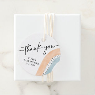 Étiquettes Cadeau Aquarelle Rainbow Baby shower Merci