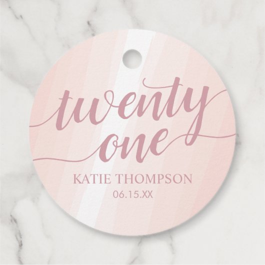 Étiquettes Cadeau Aquarelle rose (Dos)