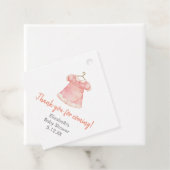 Étiquettes Cadeau Aquarelle rose Baby shower Robe fille (En situation)