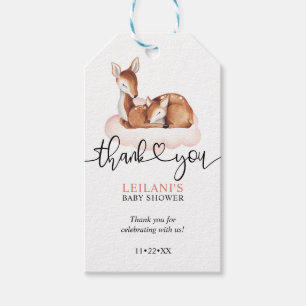 Étiquettes-cadeau Aquarelle rose Cloud Cerf Baby shower Merci