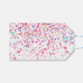 Étiquettes-cadeau Aquarelle rose Confetti colorée (Devant (Horizontal))
