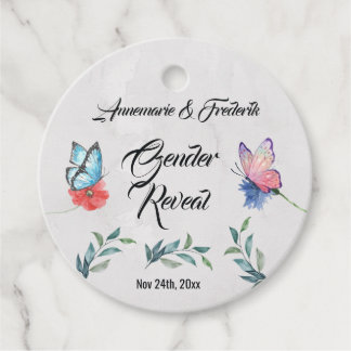 Étiquettes Cadeau Aquarelle rose et bleu