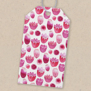 Étiquettes-cadeau Aquarelle rose fleurie