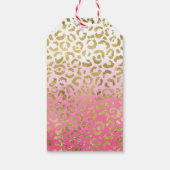 Étiquettes-cadeau Aquarelle rose léopard d'or (Dos)
