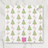 Étiquettes Cadeau Aquarelle rose Mahjong Arbre de Noël (Dos)