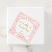 Étiquettes Cadeau Aquarelle rose Or Un bébé brasse merci (En situation)